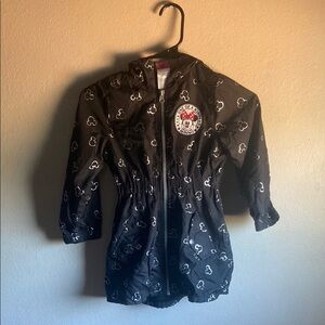 Black Hooded Jacket with White Pattern